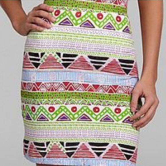 🔹️NWT Catch My I Multicolored Aztec Print Skirt XLarge - Picture 1 of 8
